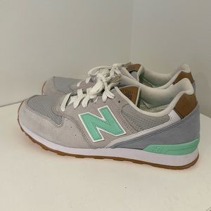 New Balance Gray and Mint Sneakers